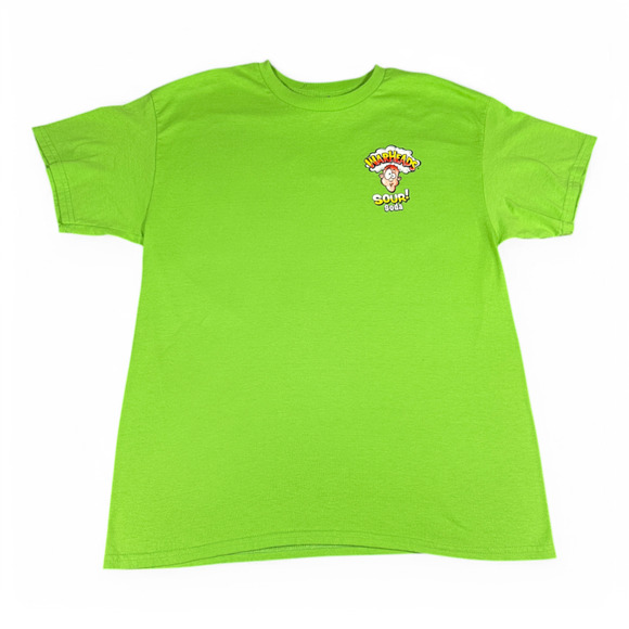 Warheads Shirt Adult LARGE Green Sour Soda Candy Tart Promo Retro 90s - Picture 1 of 7